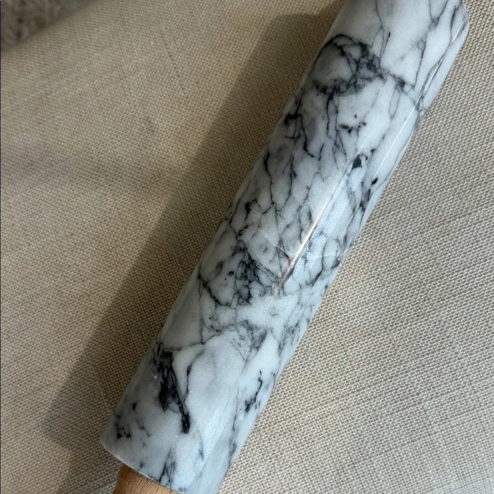 Marble Rolling Pin with Wooden Handles
